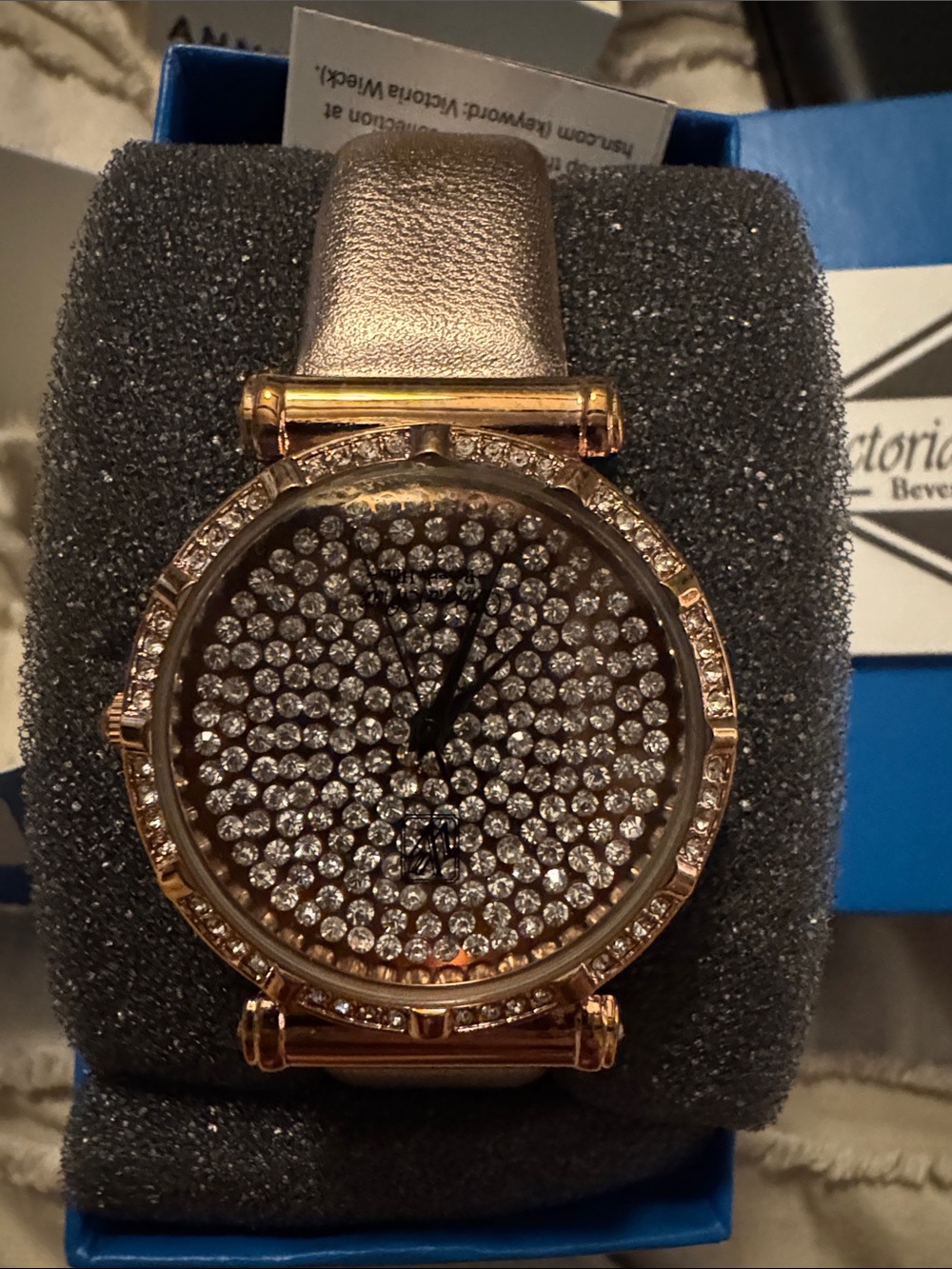 Victoria Wieck Rose Gold Crystal-Embellished Women's Watch